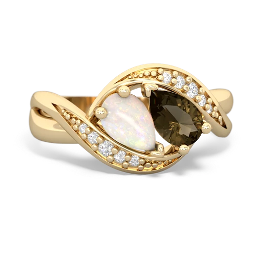 Opal Genuine Opal with Genuine Smoky Quartz Summer Winds ring Ring