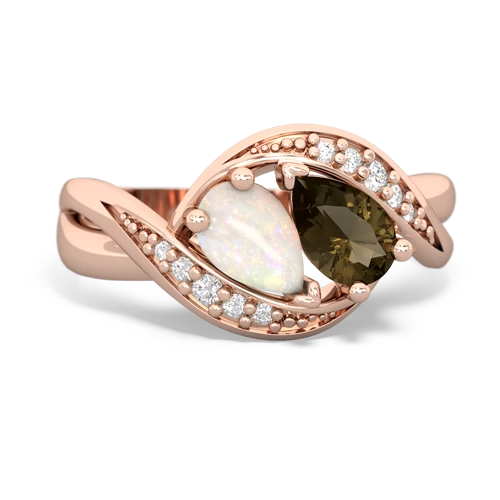 opal-smoky quartz keepsake curls ring