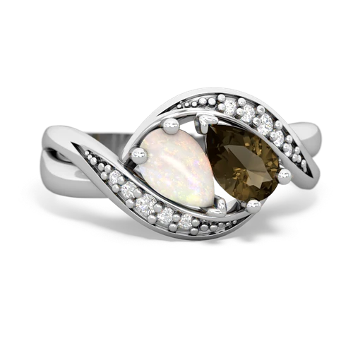 opal-smoky quartz keepsake curls ring