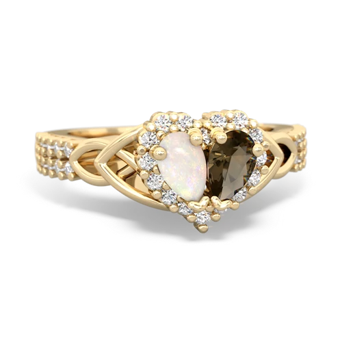 opal-smoky quartz keepsake engagement ring