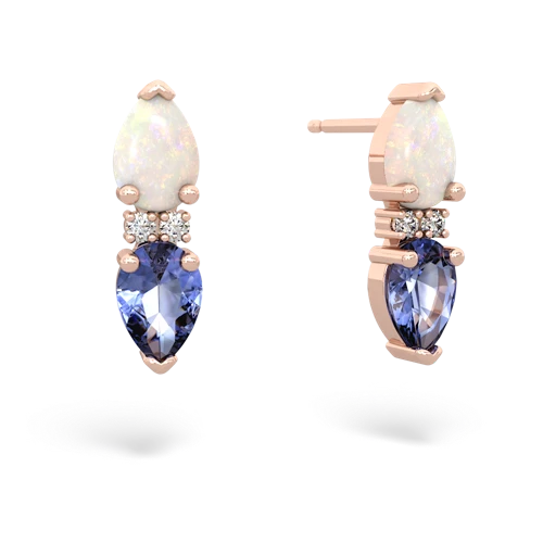 opal-tanzanite bowtie earrings