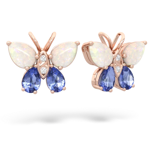 opal-tanzanite butterfly earrings