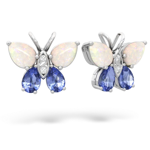 opal-tanzanite butterfly earrings