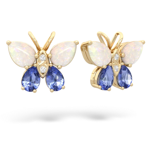 opal-tanzanite butterfly earrings