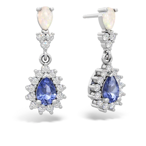 opal-tanzanite dangle earrings