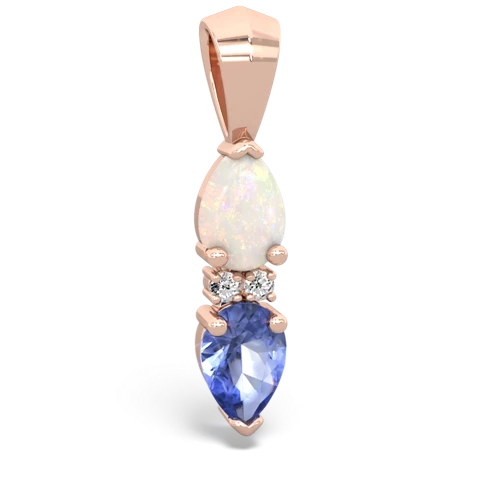 opal-tanzanite bowtie pendant