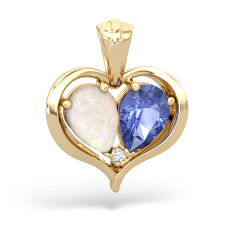 opal-tanzanite half heart whole pendant