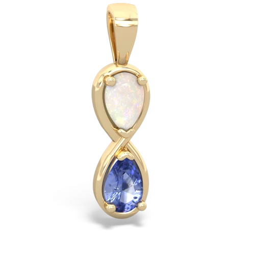 Opal Genuine Opal with Genuine Tanzanite Infinity pendant Pendant