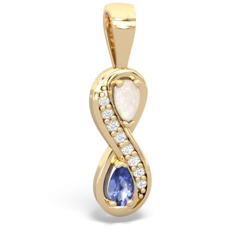 Opal Genuine Opal with Genuine Tanzanite Keepsake Infinity pendant Pendant