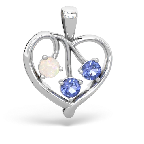 opal-tanzanite love heart pendant