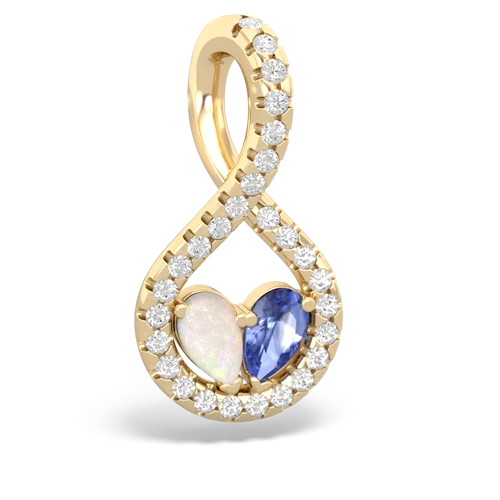 Opal Genuine Opal with Genuine Tanzanite PavÃ© Twist pendant Pendant