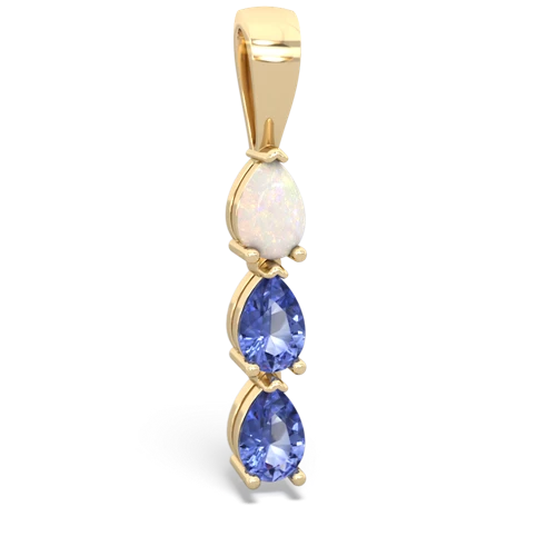 Opal Genuine Opal with Genuine Tanzanite and Lab Created Pink Sapphire Three Stone pendant Pendant