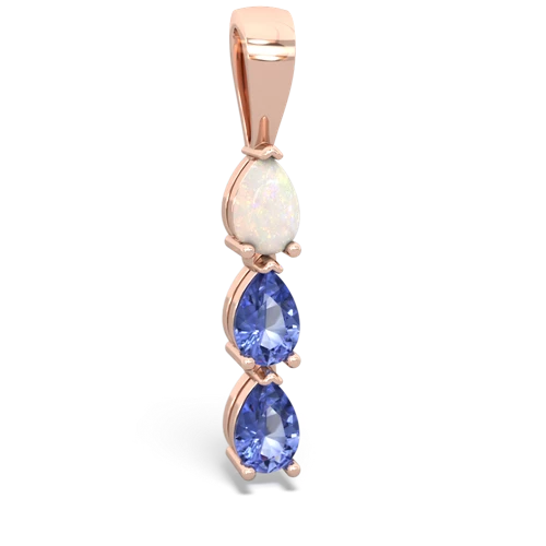 opal-tanzanite three stone pendant