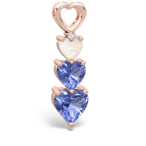 opal-tanzanite three stone pendant