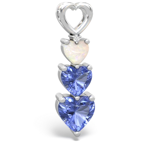 opal-tanzanite three stone pendant