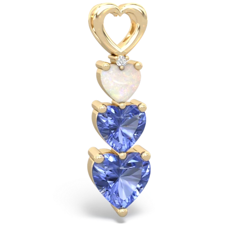 Opal Genuine Opal with Genuine Tanzanite and Lab Created Pink Sapphire Past Present Future pendant Pendant