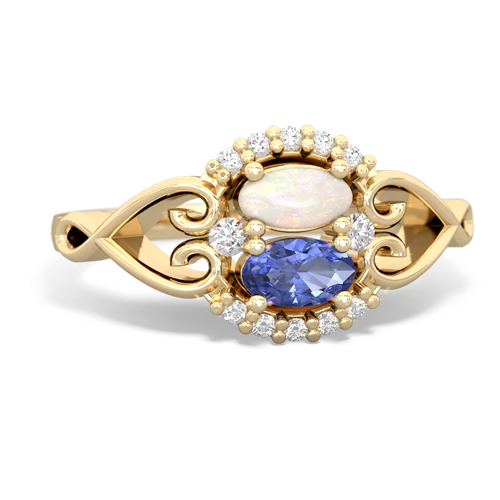 opal-tanzanite antique keepsake ring