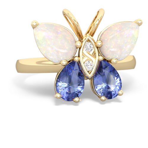 opal-tanzanite butterfly ring