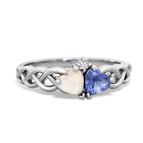 opal-tanzanite celtic braid ring