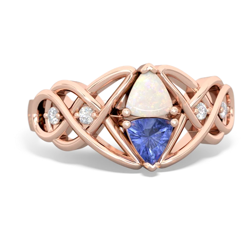 opal-tanzanite celtic knot ring