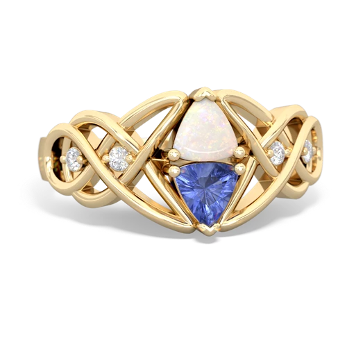 opal-tanzanite celtic knot ring