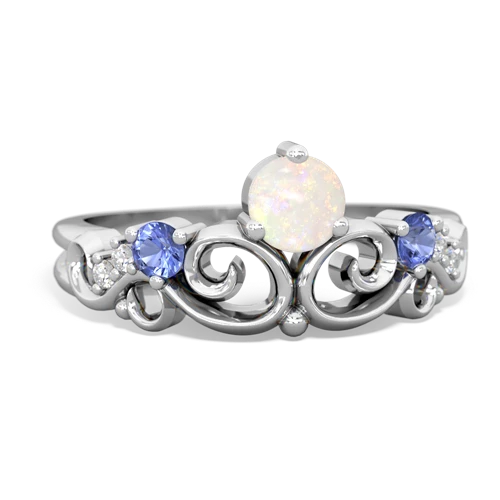 Opal Genuine Opal with Genuine Tanzanite and Genuine Aquamarine Crown Keepsake ring Ring