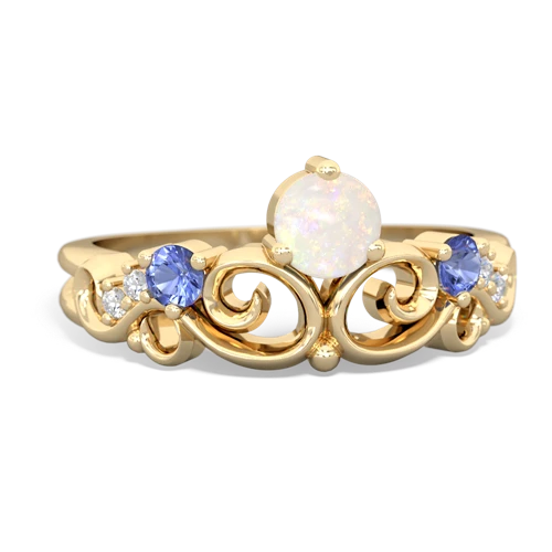Opal Genuine Opal with Genuine Tanzanite and  Crown Keepsake ring Ring