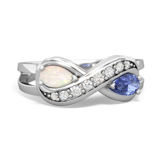 opal-tanzanite diamond infinity ring