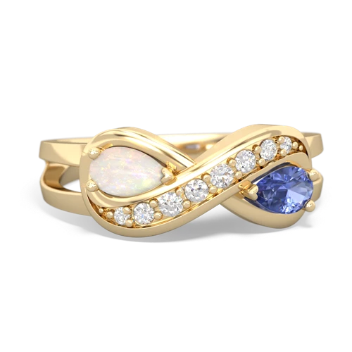 opal-tanzanite diamond infinity ring