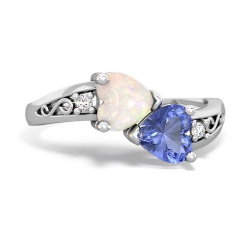 opal-tanzanite filligree ring
