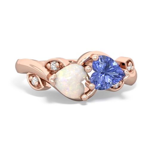 opal-tanzanite floral keepsake ring