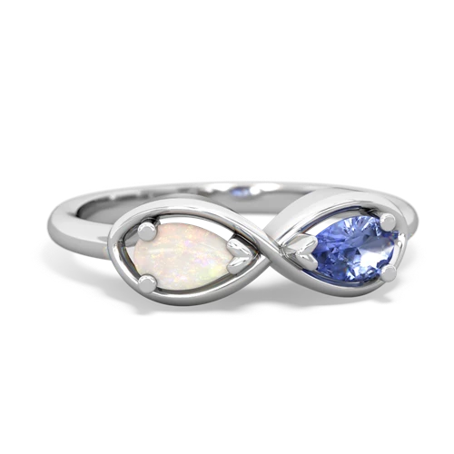 opal-tanzanite infinity ring