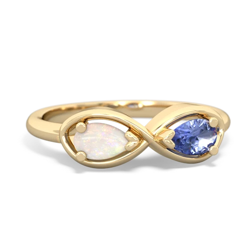 opal-tanzanite infinity ring