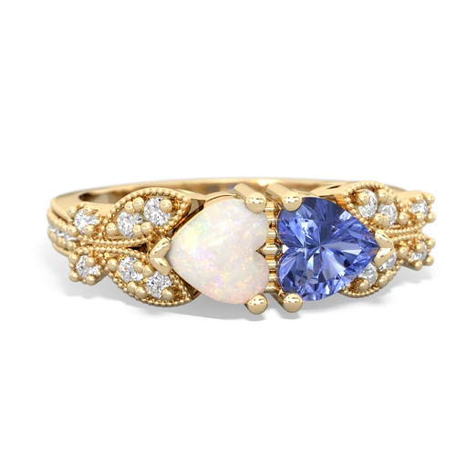 opal-tanzanite keepsake butterfly ring