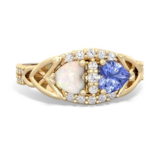 opal-tanzanite keepsake engagement ring