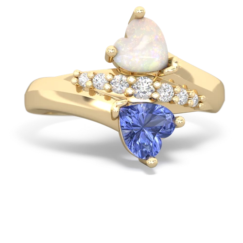 opal-tanzanite modern ring