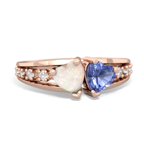 opal-tanzanite modern ring