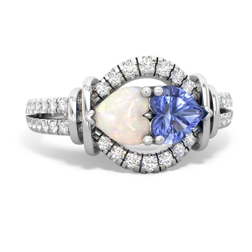 opal-tanzanite pave keepsake ring