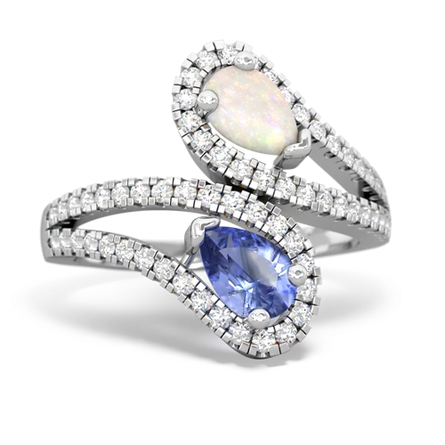 opal-tanzanite pave swirls ring