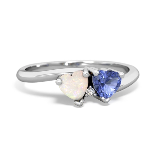 opal-tanzanite sweethearts promise ring