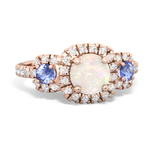 opal-tanzanite three stone regal ring