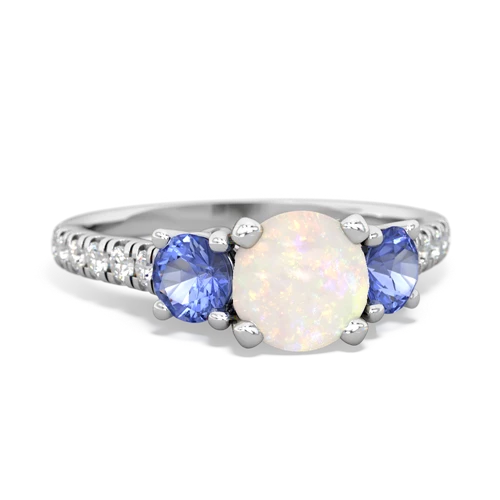 opal-tanzanite trellis pave ring