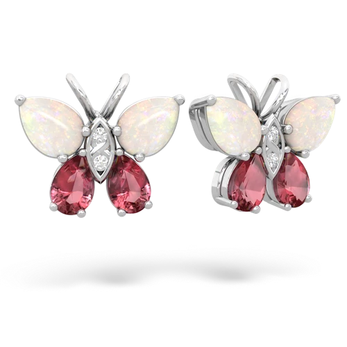 opal-tourmaline butterfly earrings