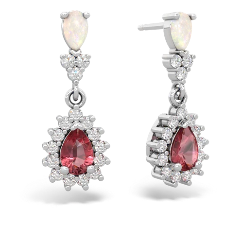 opal-tourmaline dangle earrings