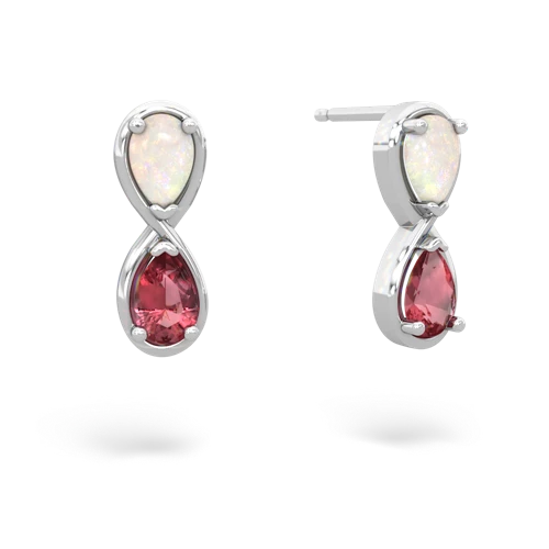 opal-tourmaline infinity earrings