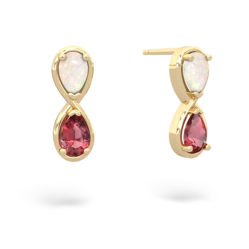 opal-tourmaline infinity earrings
