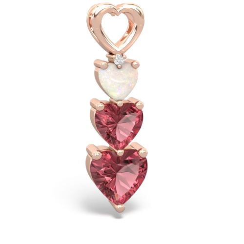 opal-tourmaline three stone pendant