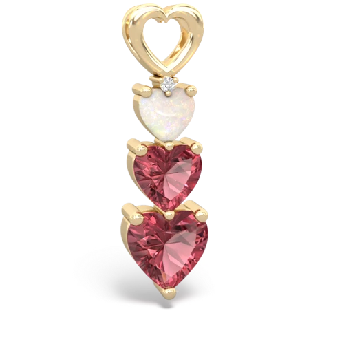 Opal Genuine Opal with Genuine Pink Tourmaline and Genuine Aquamarine Past Present Future pendant Pendant