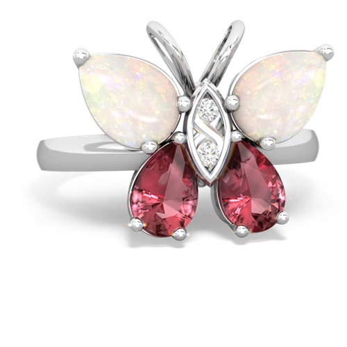 opal-tourmaline butterfly ring