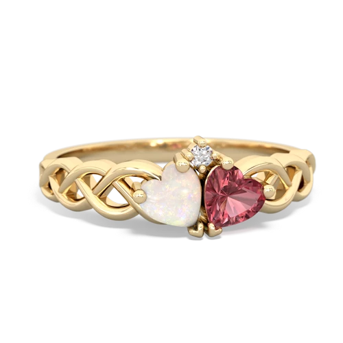 opal-tourmaline celtic braid ring